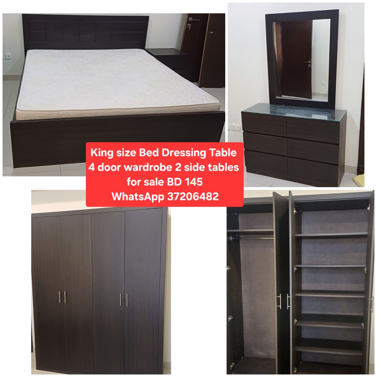 Manama, Furniture, BHD 145,  ✅️ King Size Bed Set For Sale In Good Condition With Delivery
