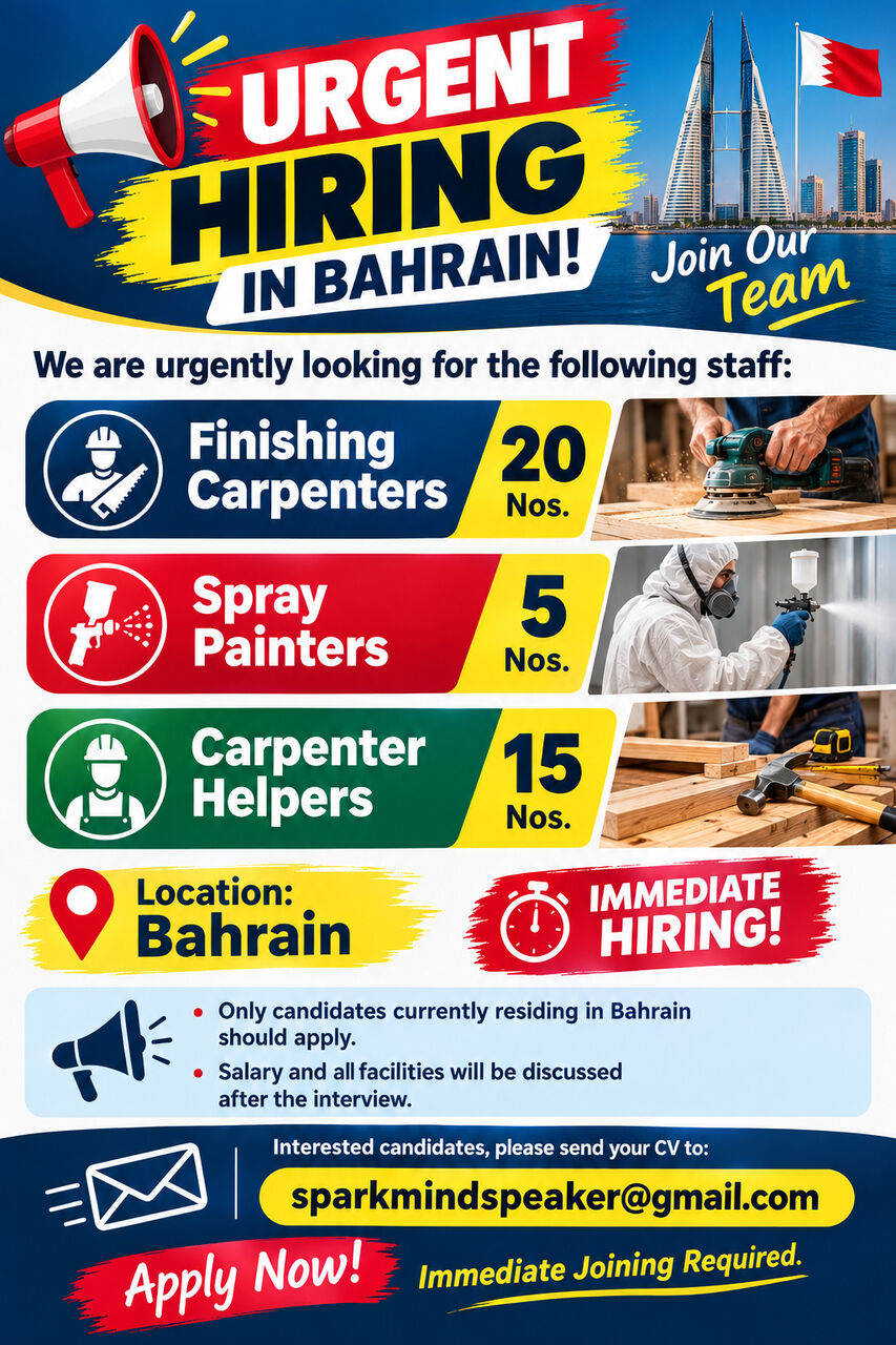 Manama, Jobs, Need Urgent