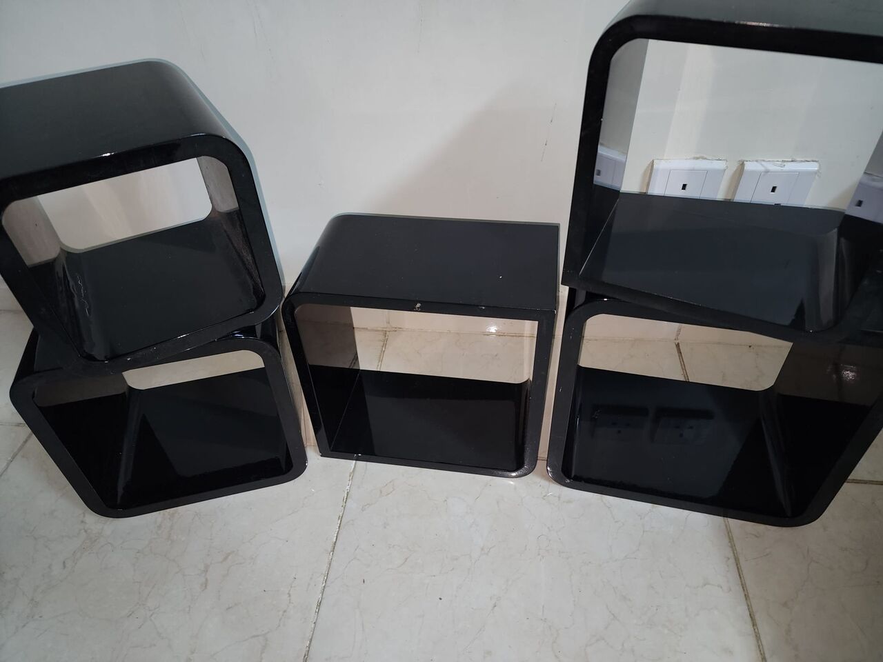 Mushrefah, Furniture, SAR 140,  Solid Wood Cube Shelves For Wall