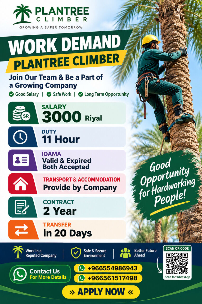 Al Batha, Jobs, PLANTREE CLIMBER