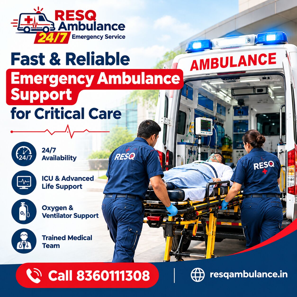Punjab, Medical, Fast & Reliable Emergency Ambulance Support For Critical Care