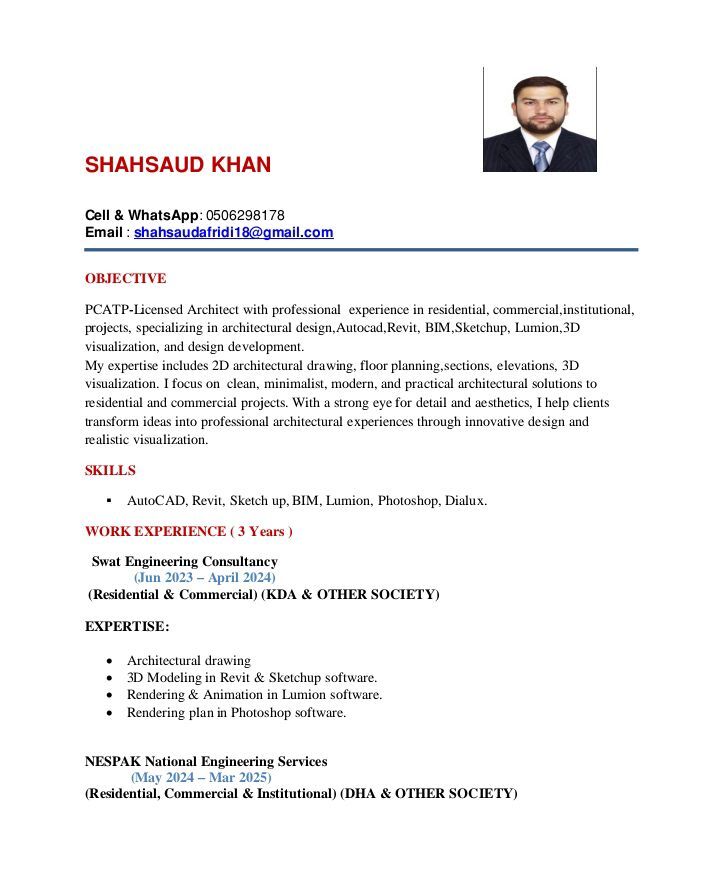 Riyadh, Job Seekers, Licensed Architect | With 3 Years Experience Looking For Job