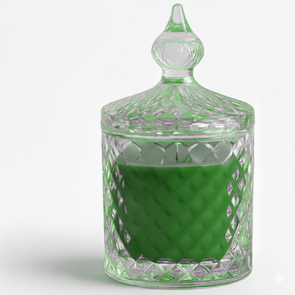 Mumbai, Household Items, INR 899,  Premium Round Glass Jar Scented Candle Green | Derbenclove