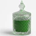 INR 899, Premium Round Glass Jar Scented Candle Green | Derbenclove