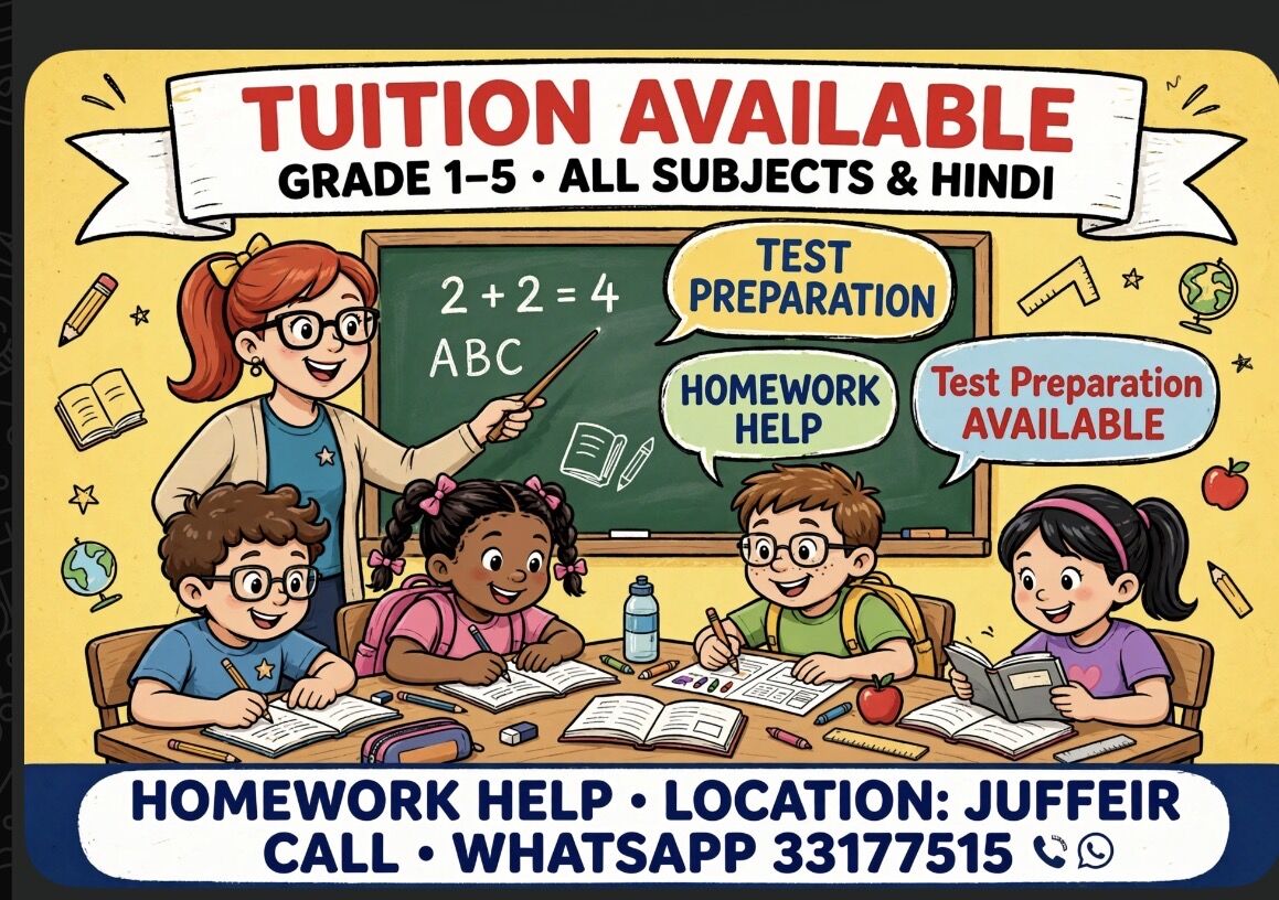 Juffair, Lessons Offered, Tuition For Grade 1 To 5 - Hindi And All Subjects