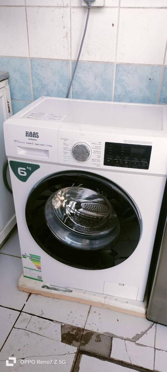 Riyadh, Electronics, SAR 750,  Haas Automatic Inverter Washing Machine, 6 Kg, 12 Programs, HWF60SW - White