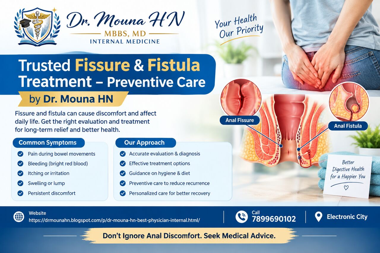 Bangalore, Health, Trusted Fissure & Fistula Treatment &ndash; Preventive Care By Dr. Mouna HN