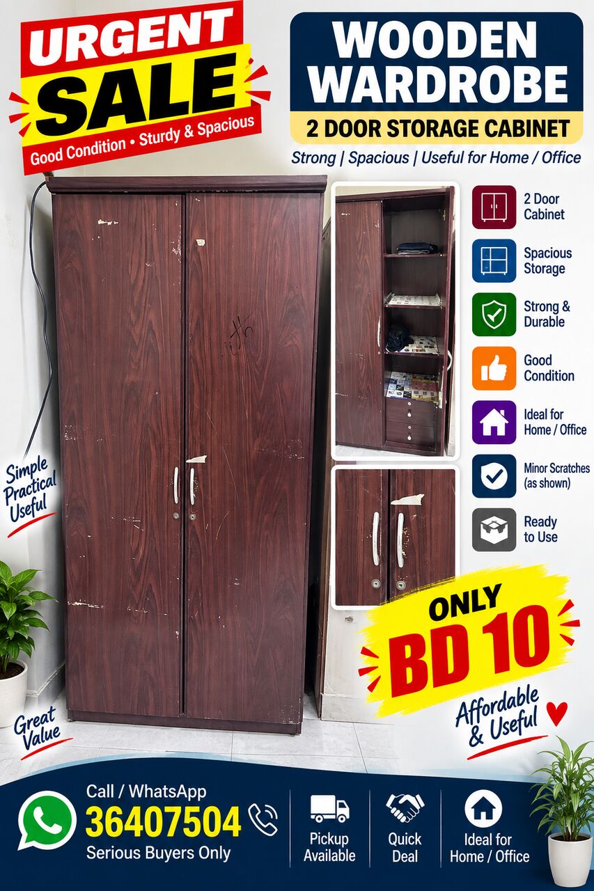 Hidd, Furniture, BHD 140,  2 Almirah, 1 Dressing Table,Queen Size Bed With Mattress