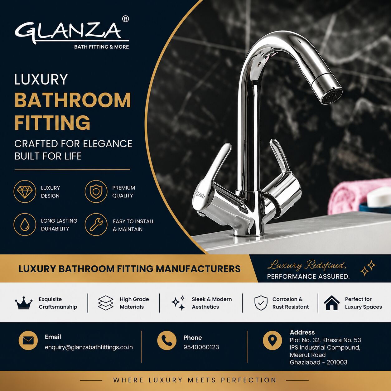Ghaziabad, Business, Luxury Bathroom Fitting Accessories For Modern Bathrooms