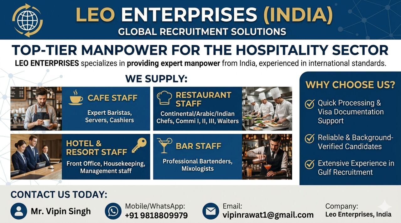 Muscat, Manpower, Indian Manpower Supplier &ndash; Restaurant & Hotel Staff For Oman