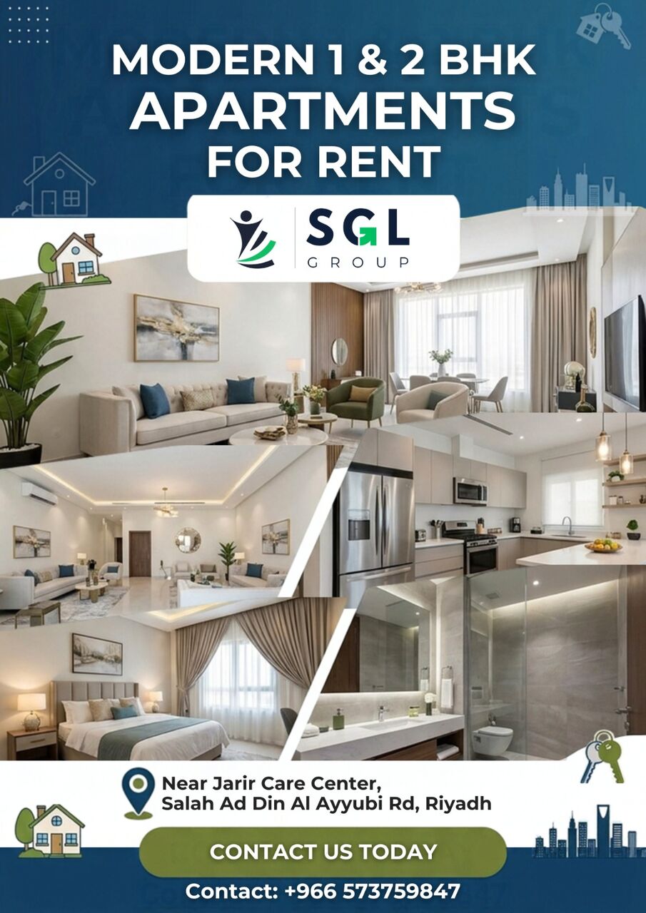 Riyadh, Apartments, Flats, Houses & Villas, SAR 35000/year,  1 BR,  Modern 1 & 2 BHK Apartments For Rent &ndash; Prime Riyadh Location