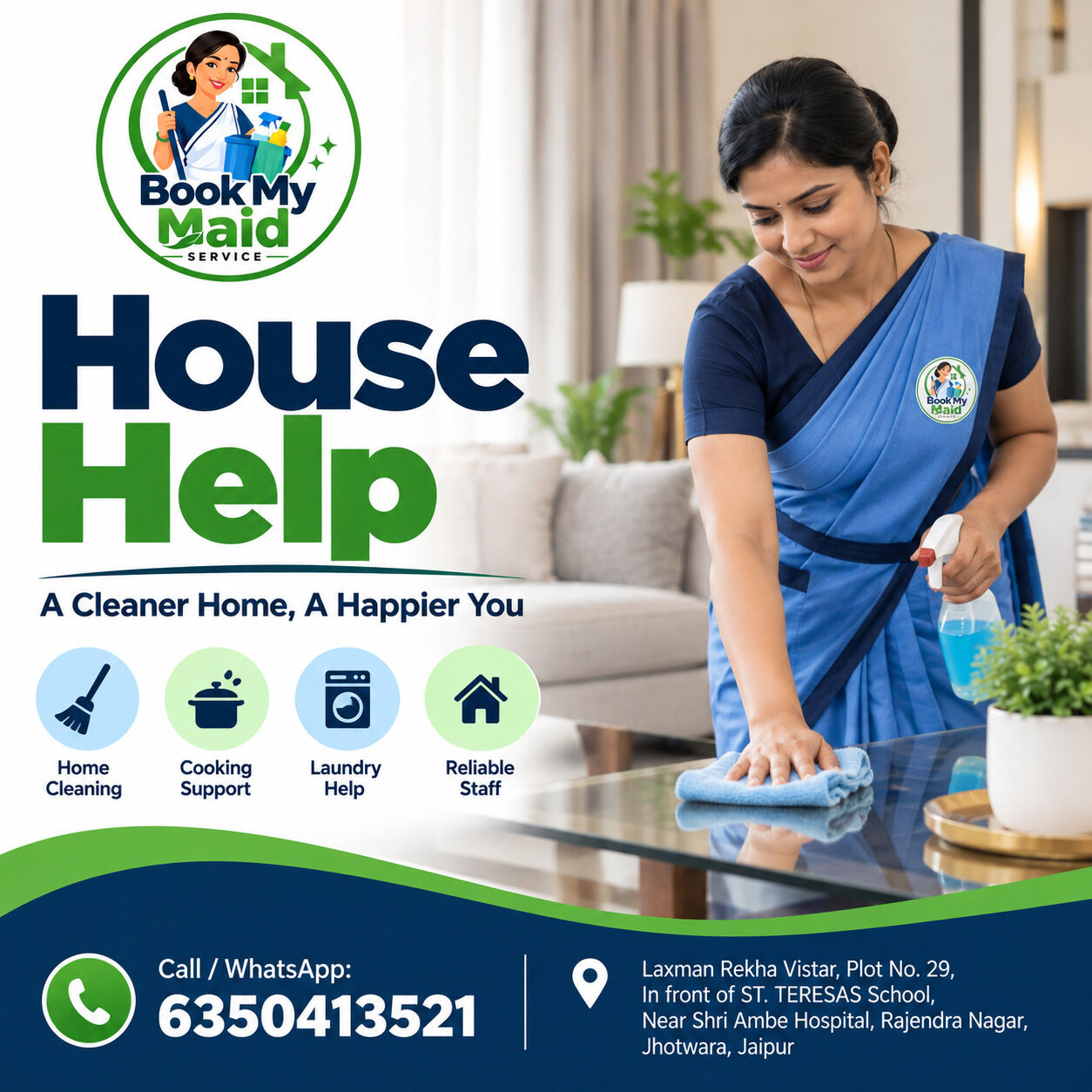 Jaipur, Business, Best Maid Agency In Jaipur - Book My Maid Service Call @ 6350413521