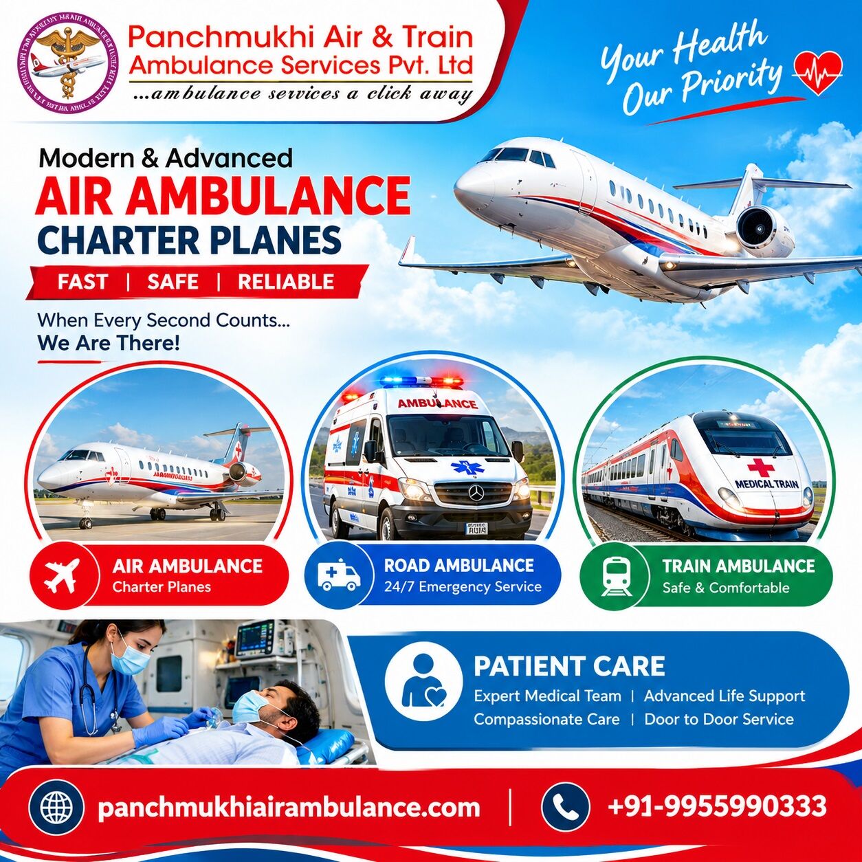 Kolkata, Health, Panchmukhi Air Ambulance In Kolkata- Hospital-to-Hospital Transfer