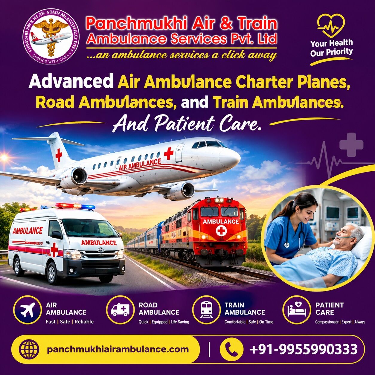 Mumbai, Health, Panchmukhi Air Ambulance From Guwahati - Professional Shifting With Medical Support