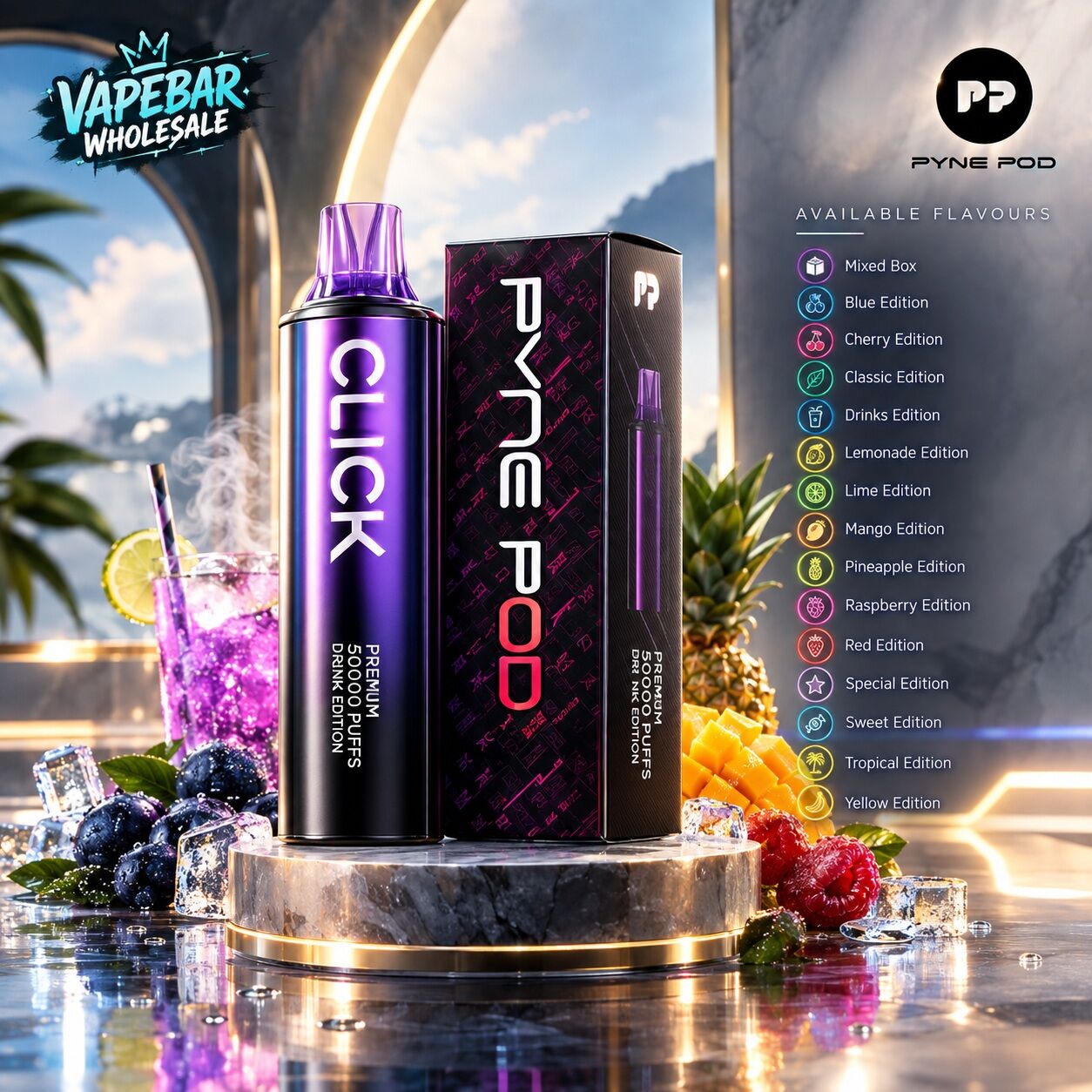 Manchester, Electronics, GBP 34,  Pyne Pod Click 50000 Puffs Box Of 5 UK