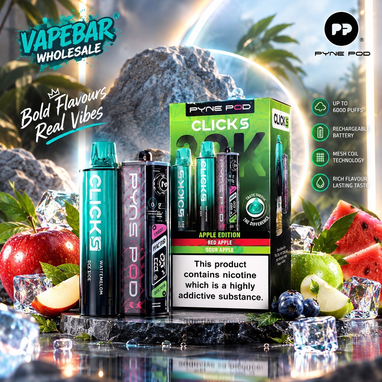 Manchester, Electronics, GBP 28,  Pyne Pod Click 30000 Box Of 5 | Dual-Flavour Twist Pod Kit