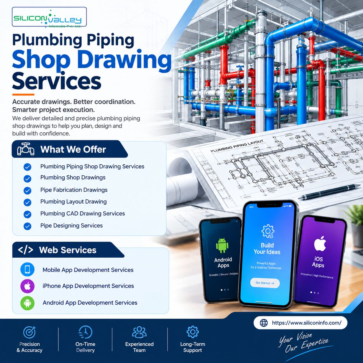New York, Construction, How Professional Plumbing Piping Shop Drawing Services Support AEC Documentation In Missis