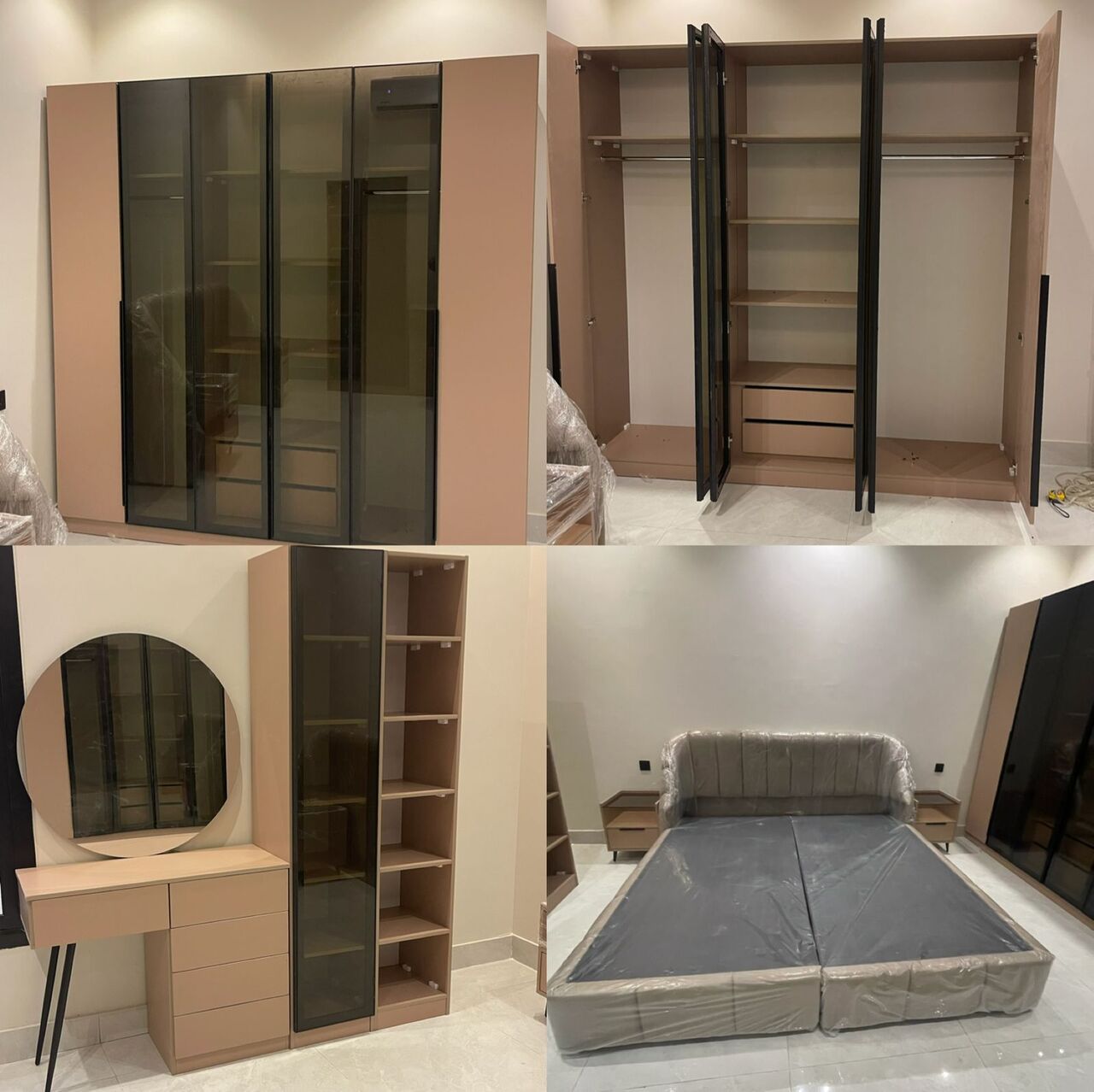 Jeddah, Furniture, SAR 4,  Luxury Bedroom Set – 6-Door Wardrobe, Double Bed & Elegant Décor✨ Premium Quality Complete