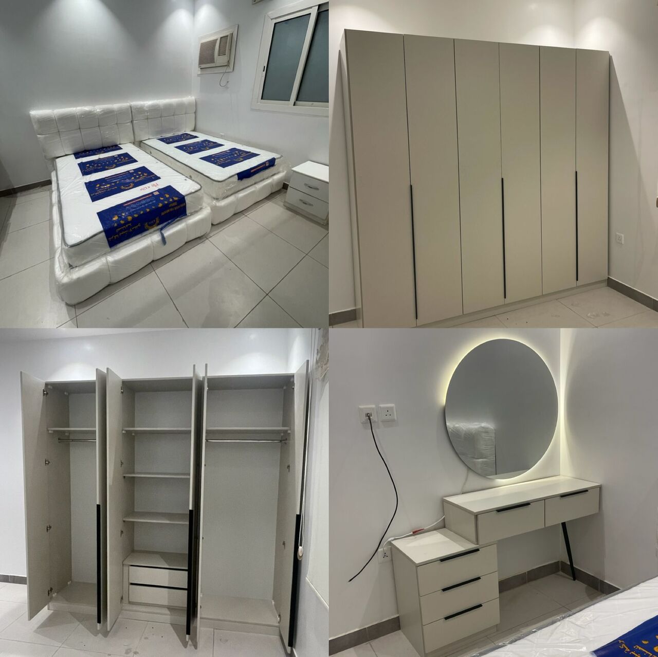 Jeddah, Furniture, SAR 4,  Luxury Bedroom Set – 6-Door Wardrobe, Double Bed & Elegant Décor✨ Premium Quality Complete