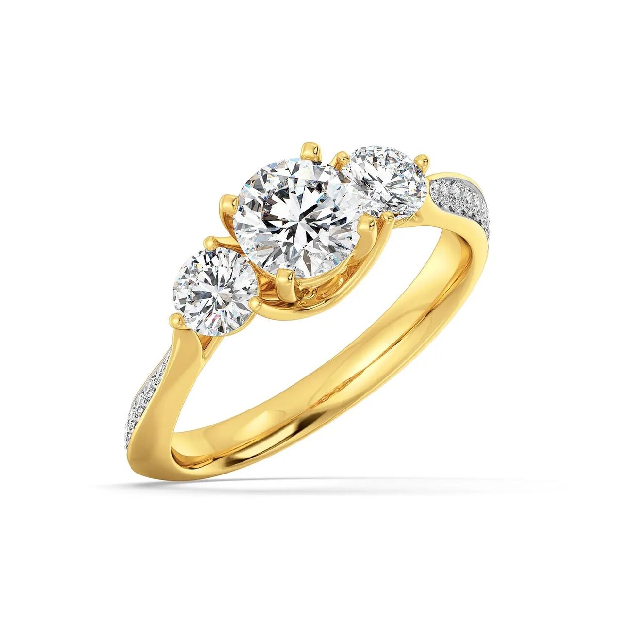 Ahmedabad, Jewelry, Lab Grown Diamond Three Stone Rings &ndash; Elegant Diamond Designs