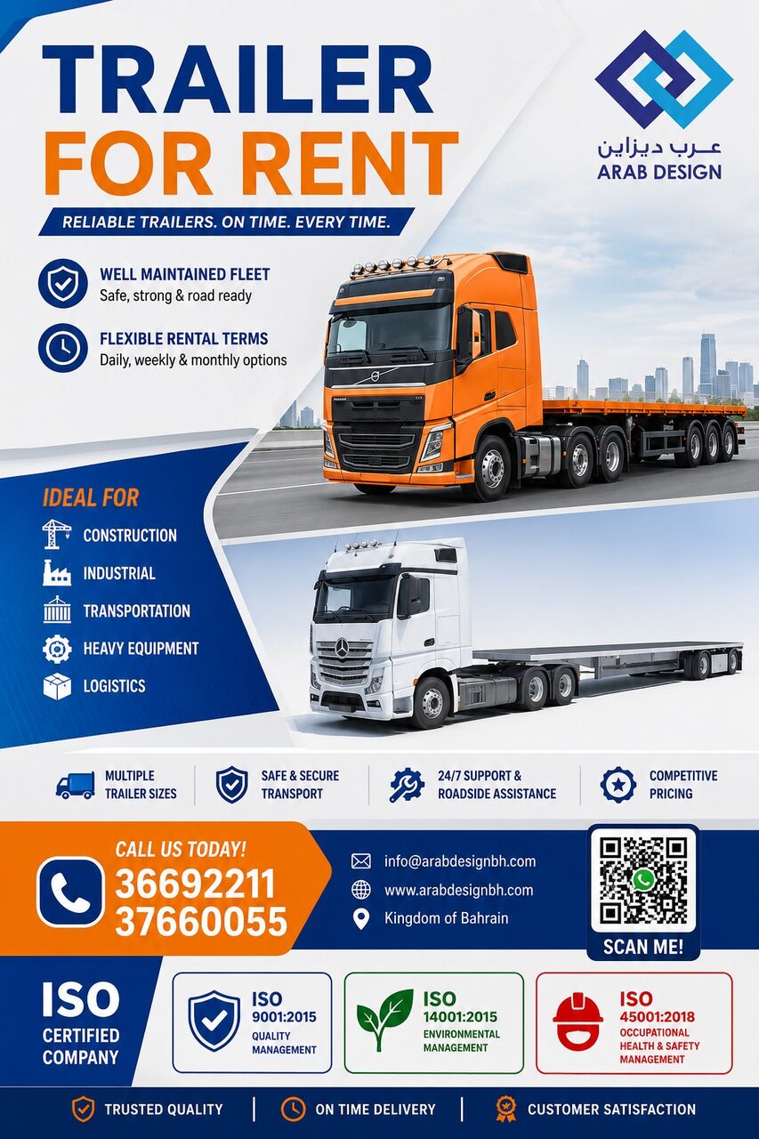 Manama, Construction, Trailer Available For Rent