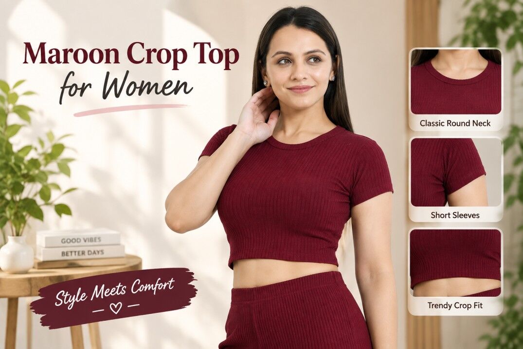 Mumbai, Clothing & Accessories, INR 269,  Maroon Crop Top For Women &ndash; The &ldquo;One Top, Many Outfits&rdquo; Pick
