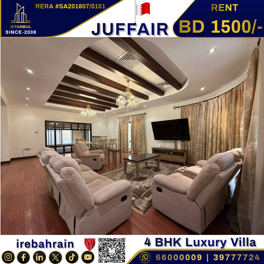 Juffair, Villas, BHD 1500,  Furnished,  Fully Furnished Swimming Pool Villa In Juffair