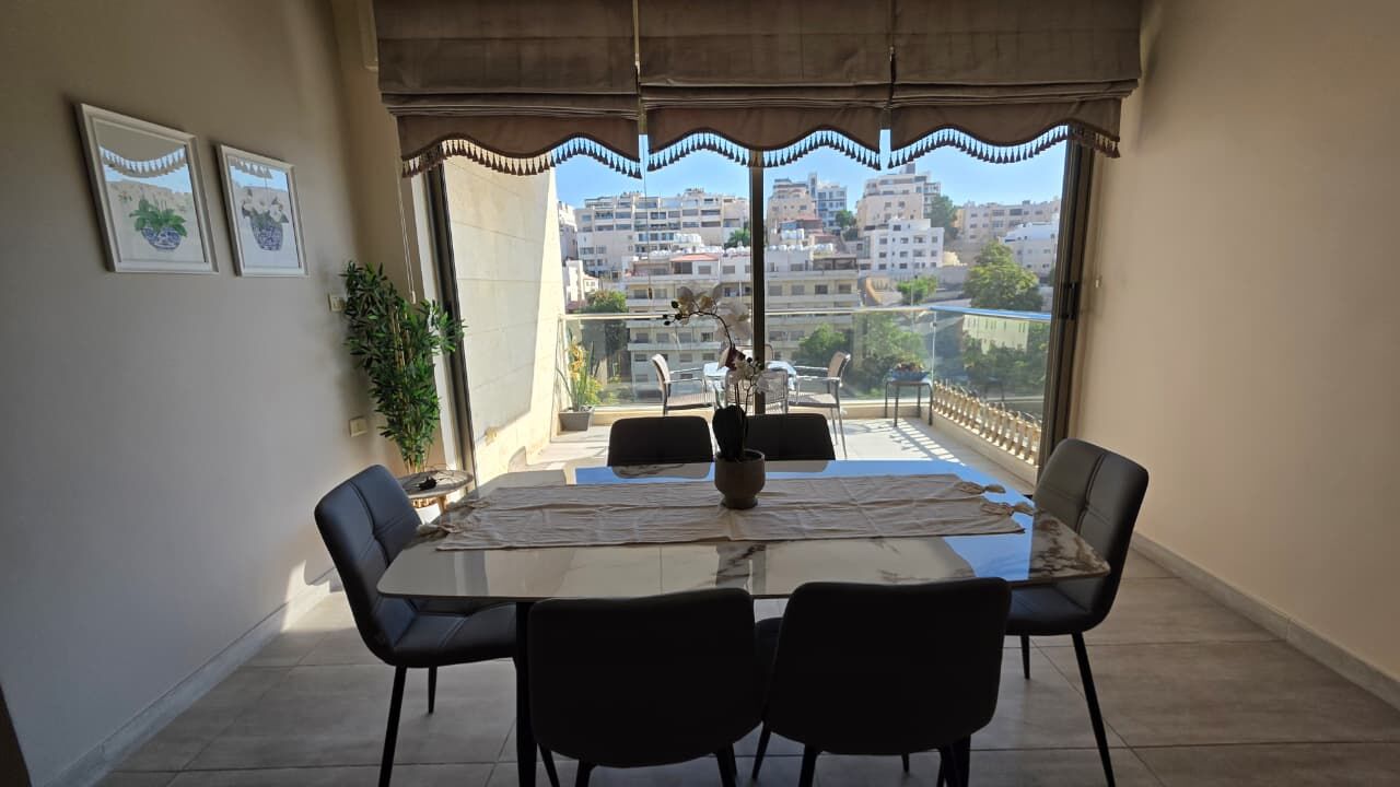 Abdoun, Apts/Flats Wanted, JOD 14000/year,  Furnished,  2 BR,  Beautiful Two-Bedroom Apartment With A Stunning Balcony View In Abdoun 🌿🏡