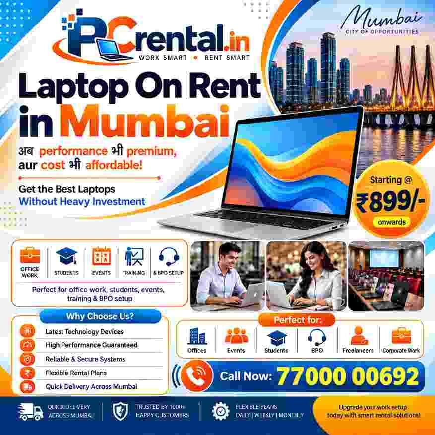 Mumbai, Electronics, INR 899,  💻 Laptop On Rent In Mumbai Starting @ ₹899/-