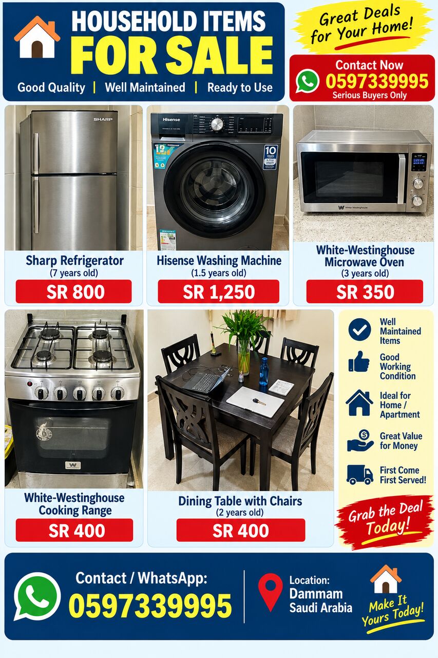 Dammam, Appliances, SAR 3200,  HOUSEHOLD ITEMS FOR SALE