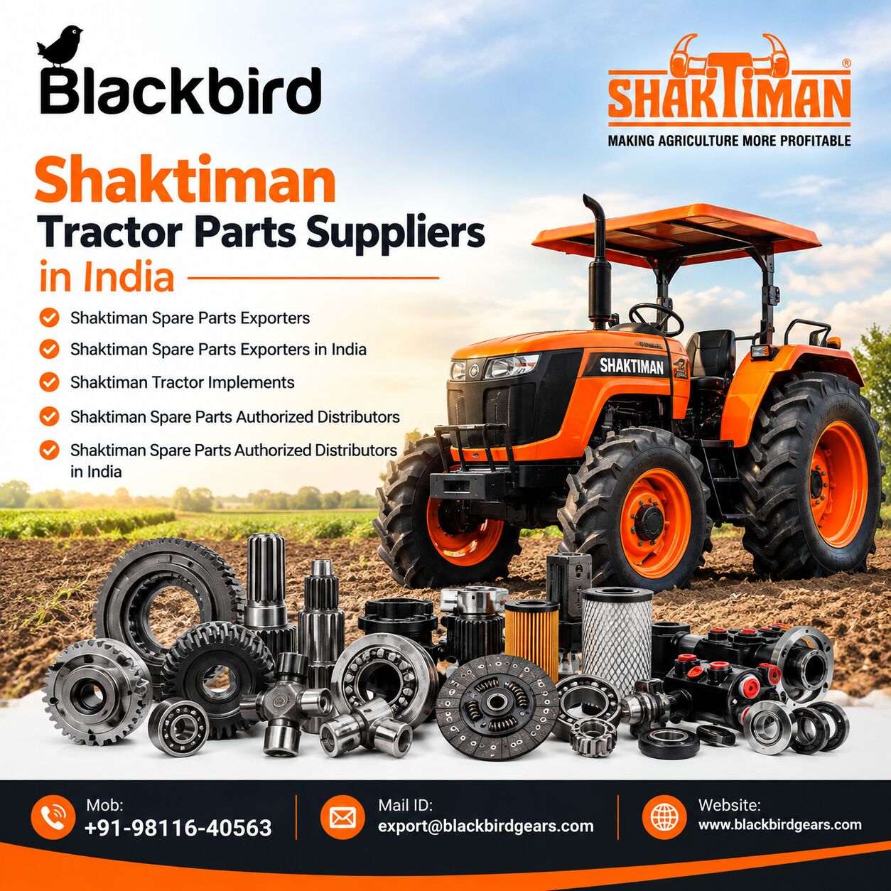 Mumbai, Business, Shaktiman Tractor Parts Suppliers & Exporters | Blackbirds Gears