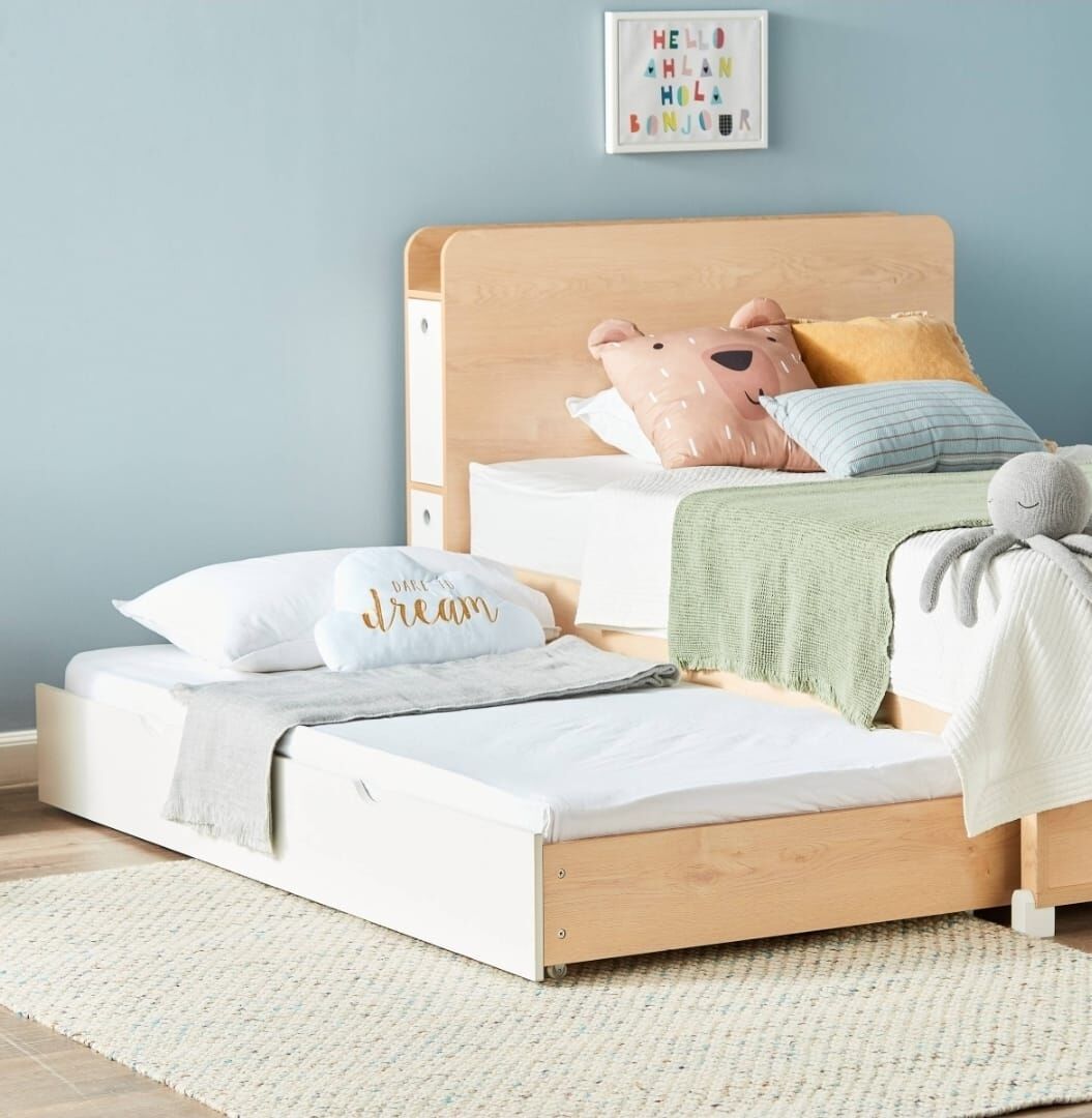 Khobar, Furniture, SAR 500,  120*200 Homecentre Bed For Sale Has Ample Storage Drawers And Underbed Large Storage Drawe