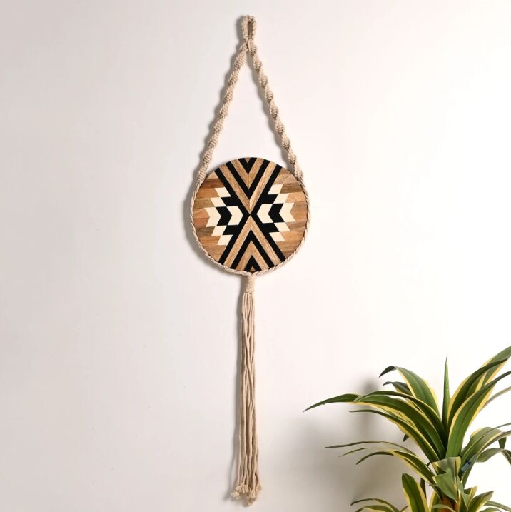 New York, Household Items, USD 12,  Wood & Rope Wall Hanging | Wood | Rustic Home Decor | 45"