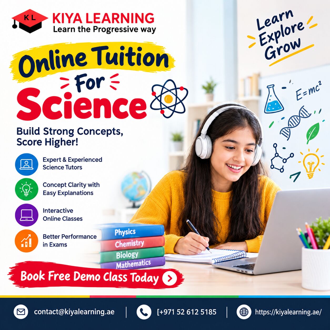 Dubai, Lessons Offered, Online Tuition For Science