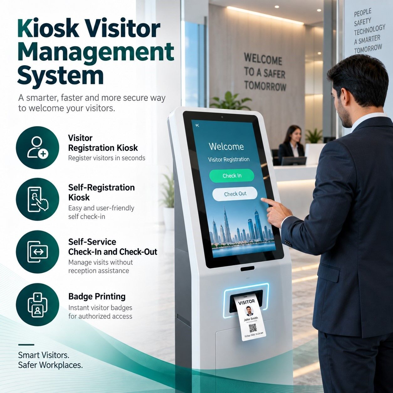 Dubai, Technical, Advanced Kiosk Visitor Management System For UAE Enterprises