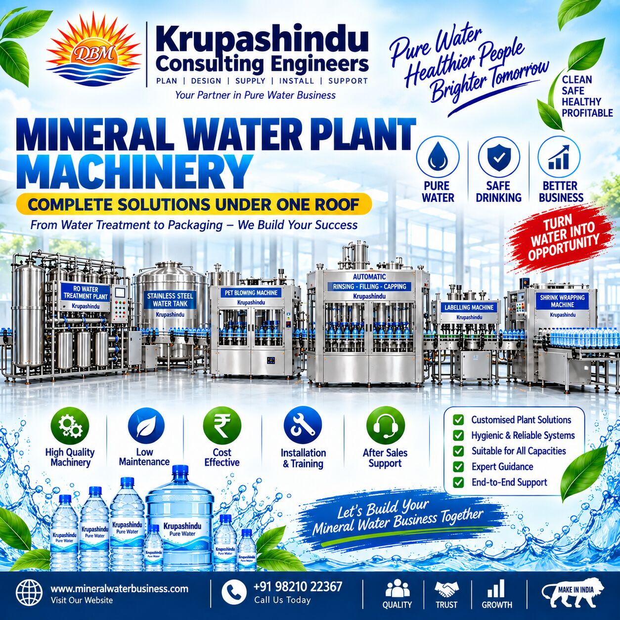 Navi Mumbai, Machinery, INR 2200000,  Top Mineral Water Plant Manufacturer In Maharashtra | Mineral Water Business