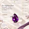 5ct Amethyst Pear Invisible Halo | Layla Diamonds UK