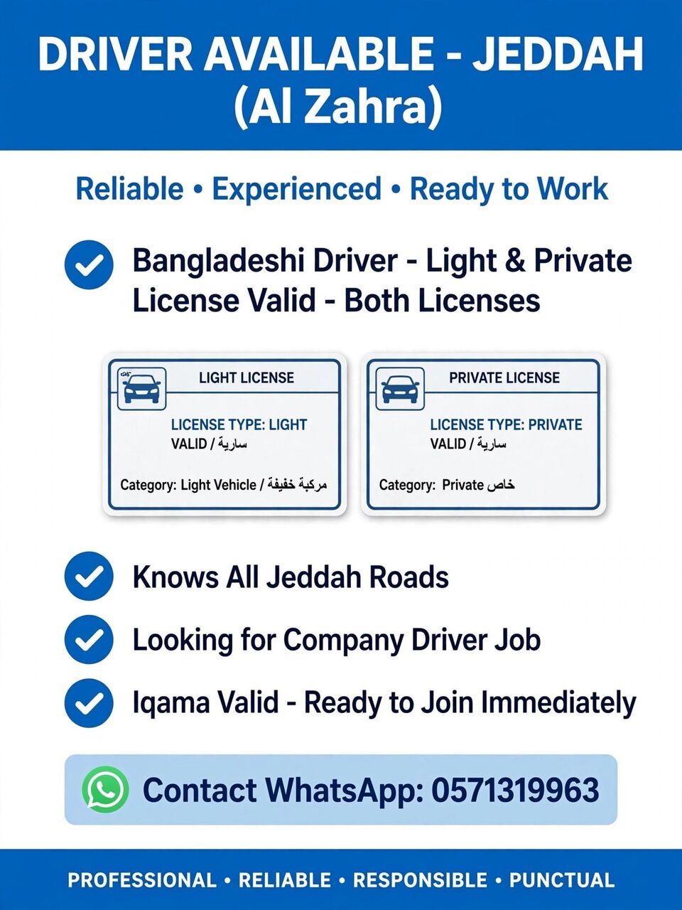 Jeddah, Job Seekers, Driver