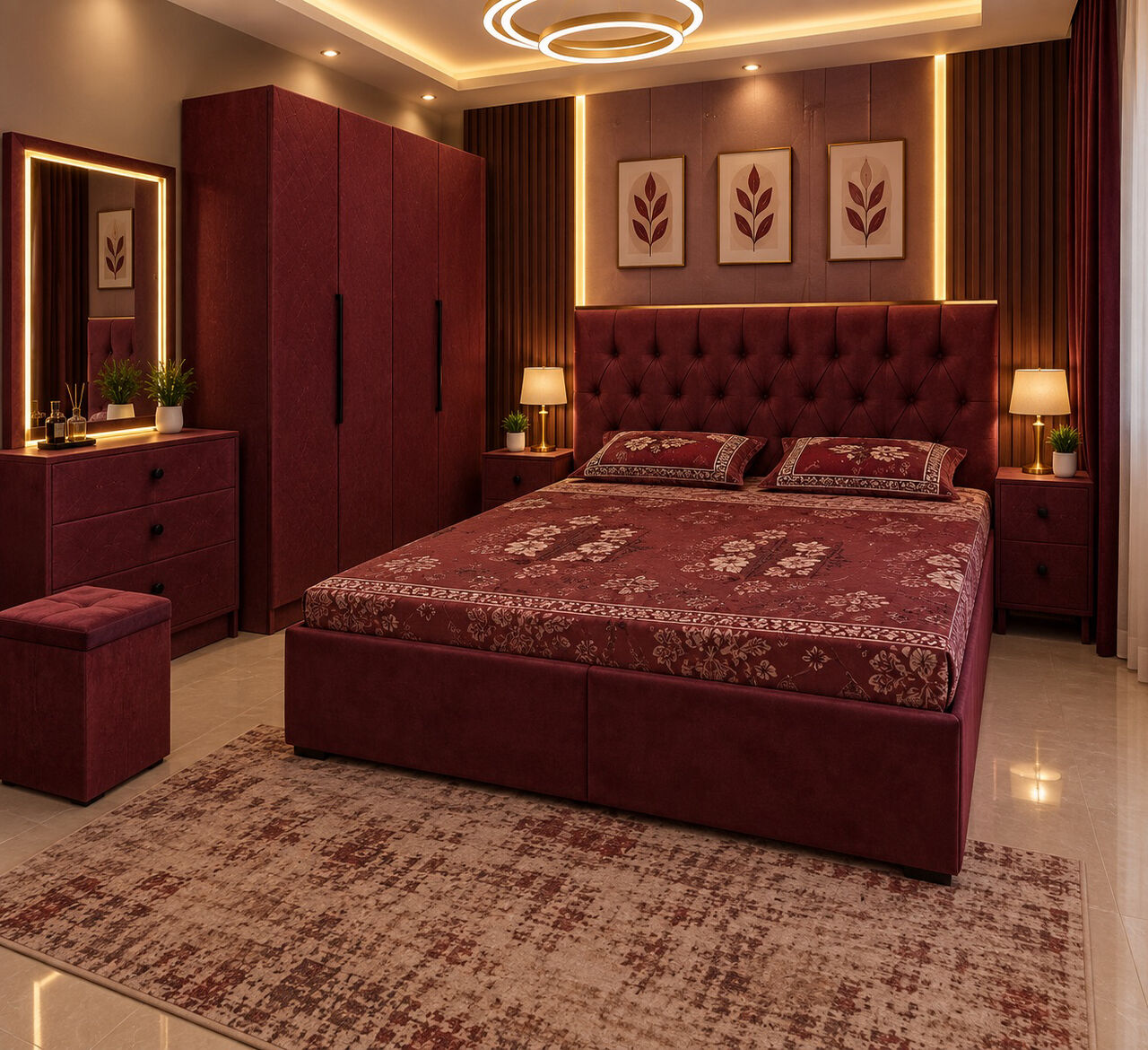 Jeddah, Furniture, SAR 5,  Modern Luxury Bedroom Set &ndash; Premium Quality & Elegant Design