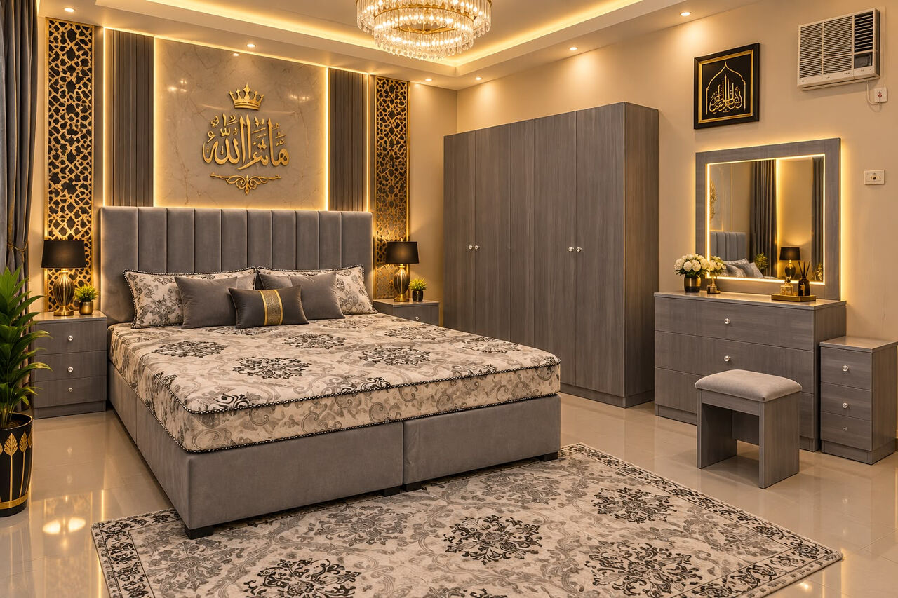 Jeddah, Furniture, SAR 5,  Modern Luxury Bedroom Set &ndash; Premium Quality & Elegant Design
