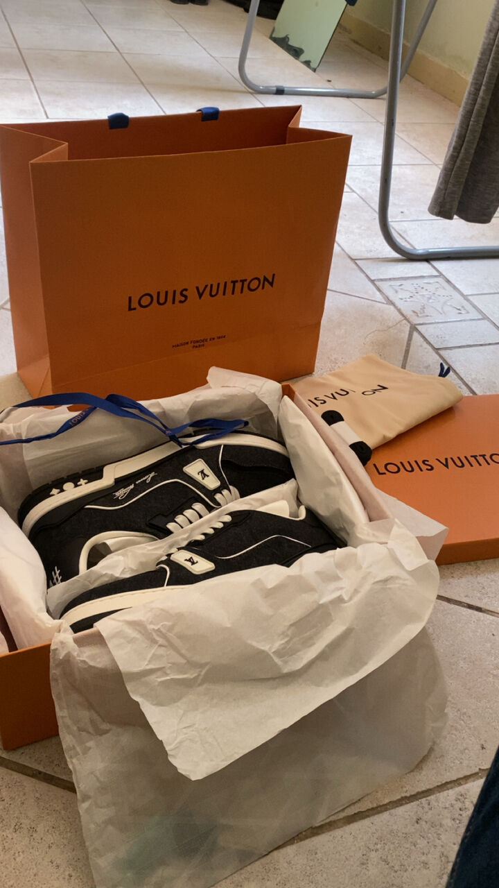 Jeddah, Clothing & Accessories, Louis Vuitton LV Trainer Sneakers &ndash; Black Monogram &ndash; Complete Set