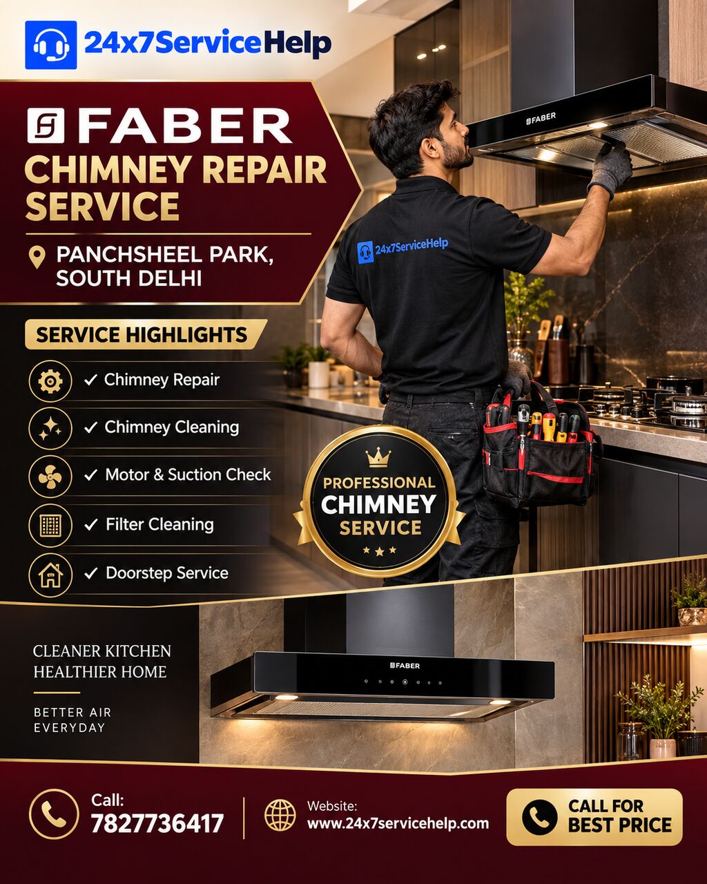 New Delhi, Appliance Repair, Faber Chimney Repair Service In Panchsheel Park South Delhi For Convenient Doorstep Assist