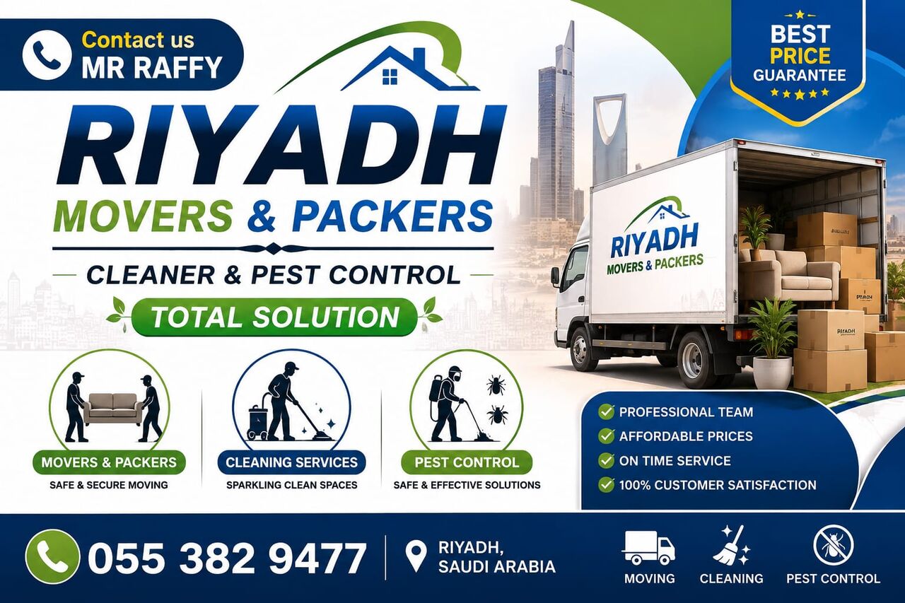 Riyadh, Cargo, ALL◆Riyadh♥ MOVERS♥PACKERS♥CLEANERS♥PEST CONTROLTOTAL SOLUTION@ BEST PRICE(0553829477🛠16_