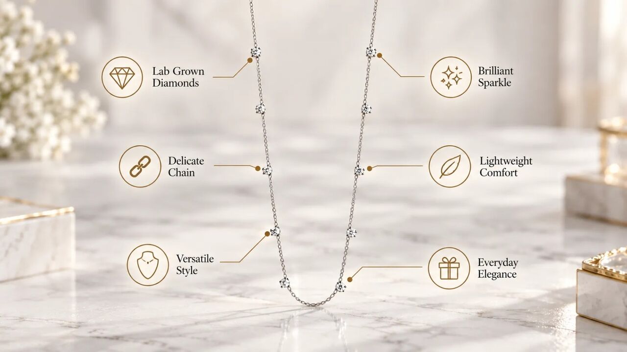 London, Jewelry, GBP 5750,  Premium Lab Grown Diamond Necklace: Beauty, Value & Sophistication