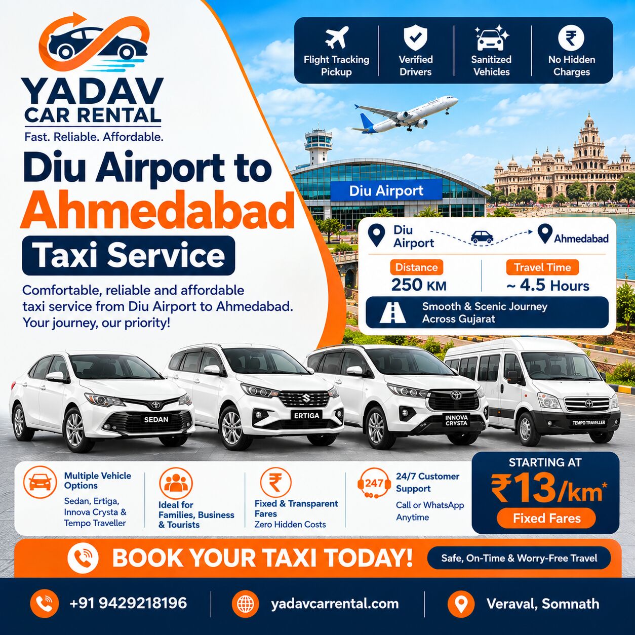 Ahmedabad, Travel, Diu Airport To Ahmedabad Taxi Service | Easy & Convenient Travel