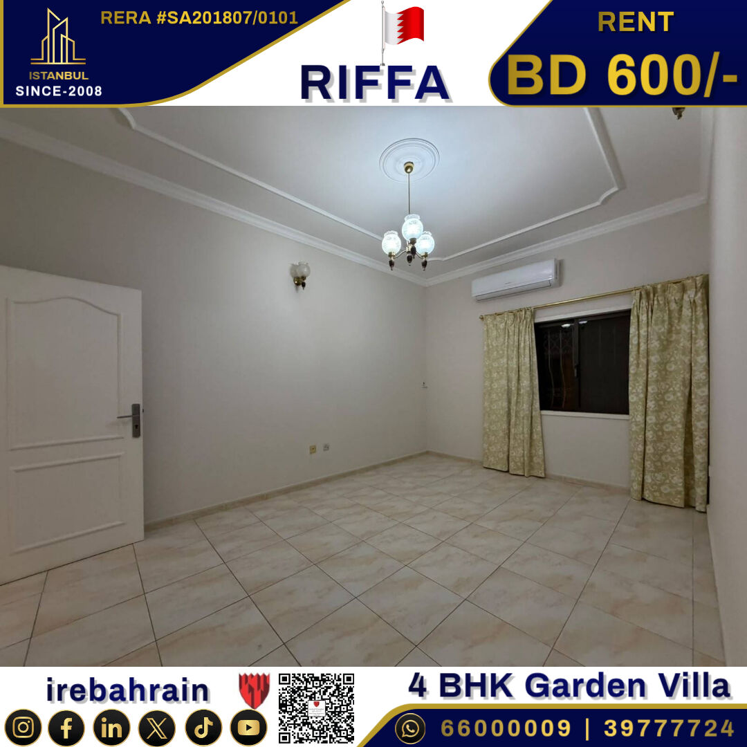 East Riffa, Villas, BHD 600,  Beautiful Garden Villa For Rent In Riffa