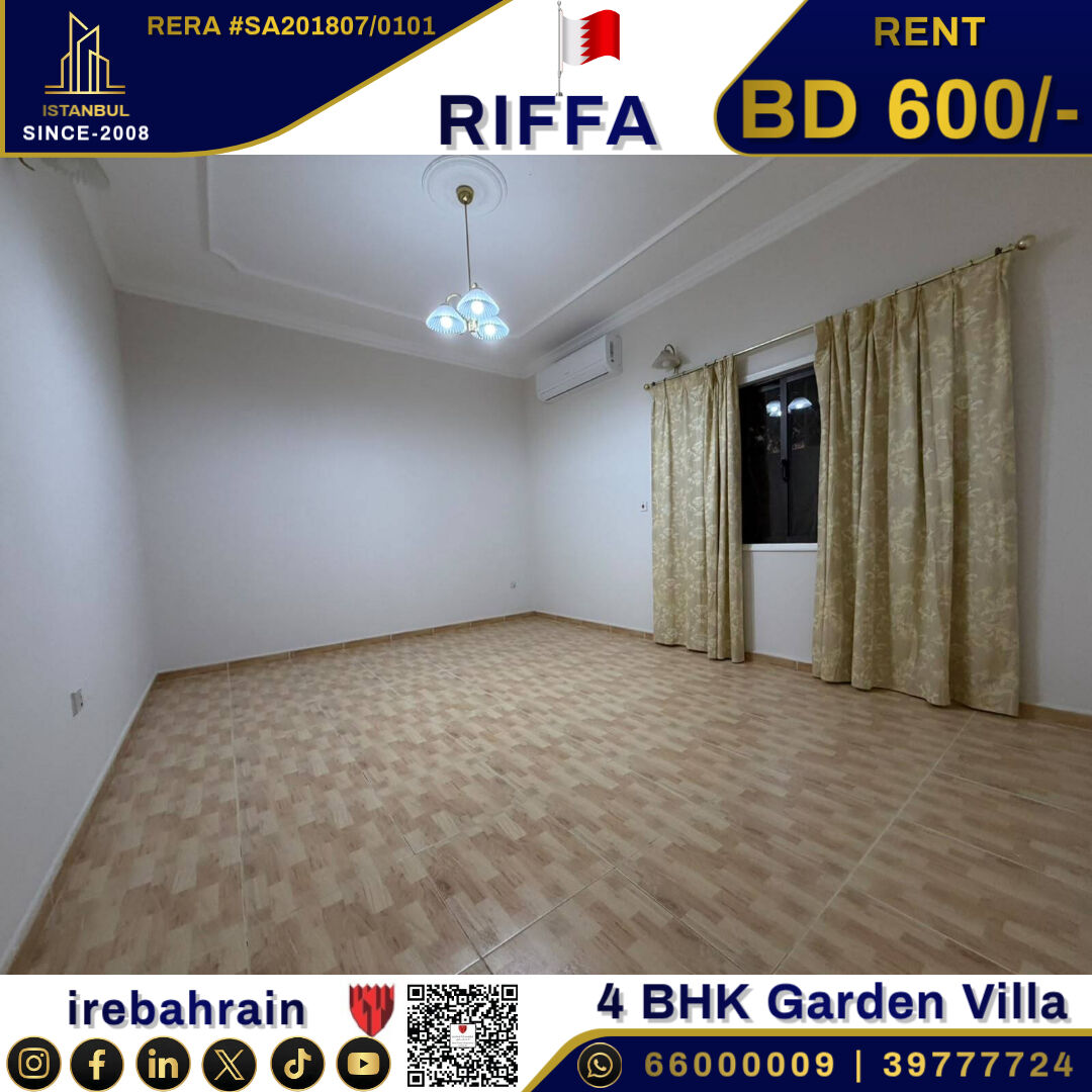 East Riffa, Villas, BHD 600,  Beautiful Garden Villa For Rent In Riffa