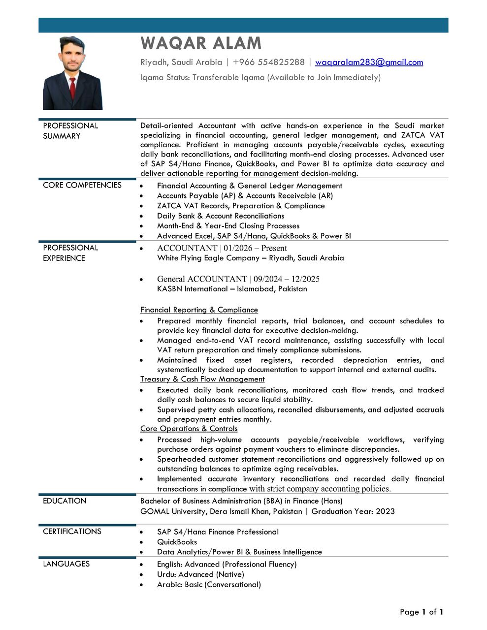 Riyadh, Job Seekers, I Am Looking For Accountant Role In Saudi Arabia