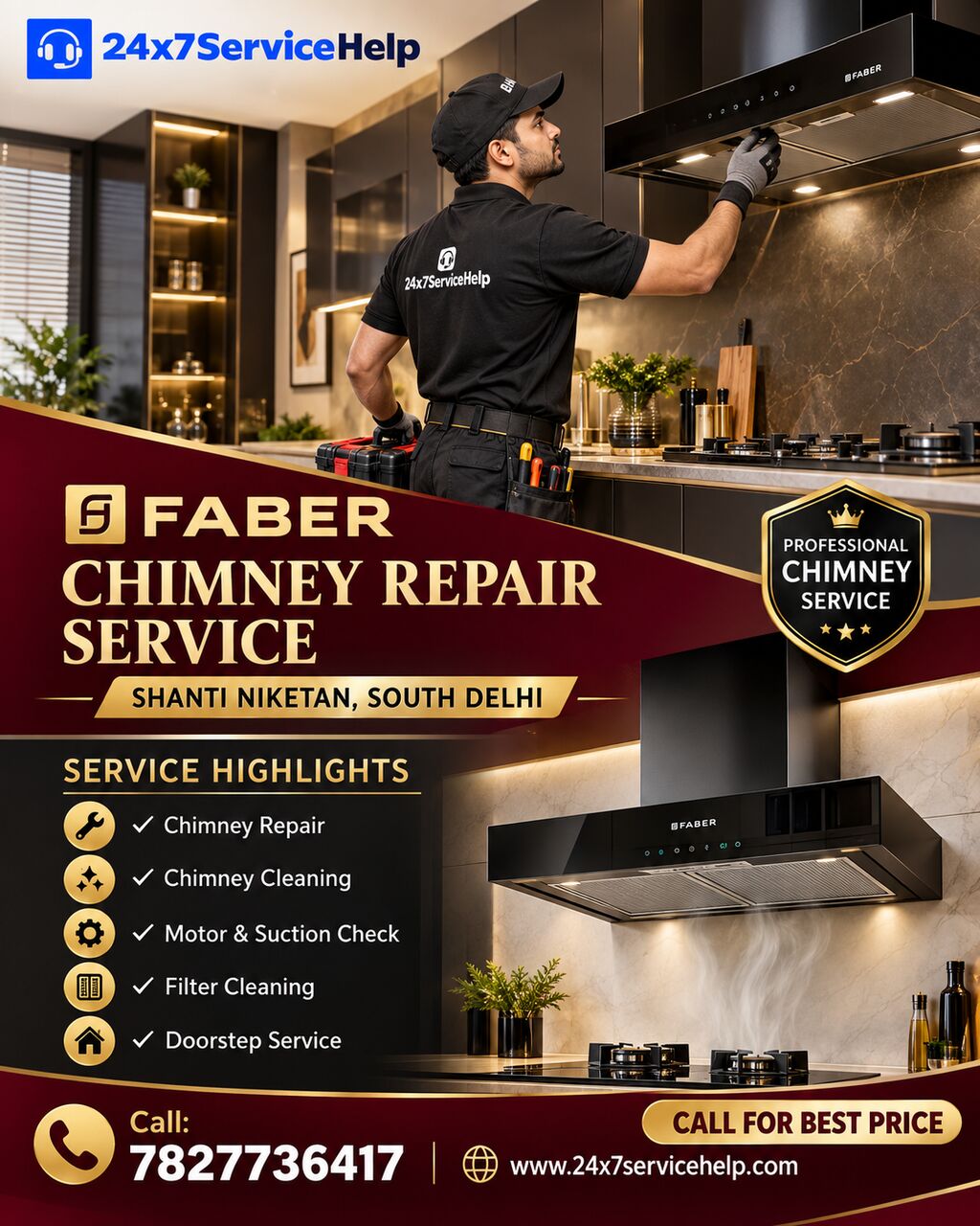 New Delhi, Appliance Repair, Professional Doorstep Assistance With Faber Chimney Repair Service In Shanti Niketan South