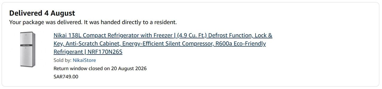 Khobar, Appliances, SAR 600,  Refrigerator With Freezer - Nikai 138L Compact (Brand New - Amazon)